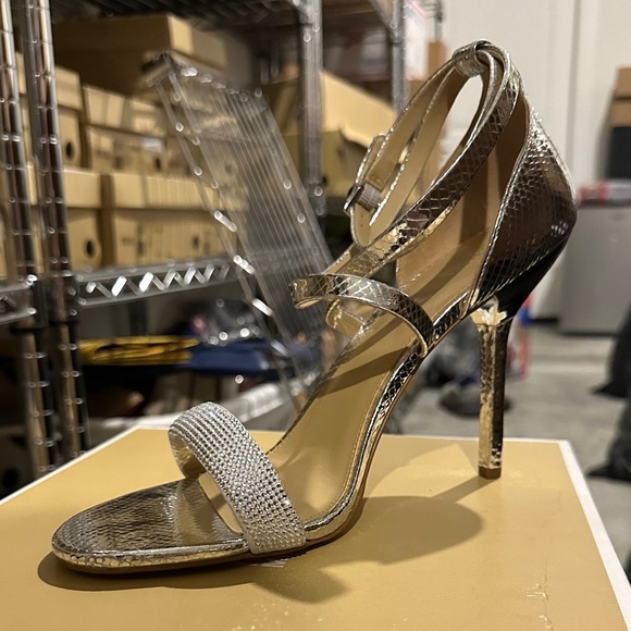 Michael Kors | Carrie Embellished Glitter Chain-Mesh Sandal - Picture 1 of 2